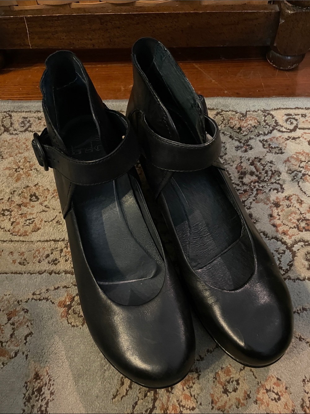 Black Dansko Wedge with Ankle Strap | size 40